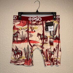 PSD Mens Boxer Briefs Size L Western Cowboy Desert Print Stretch Underwear NWT